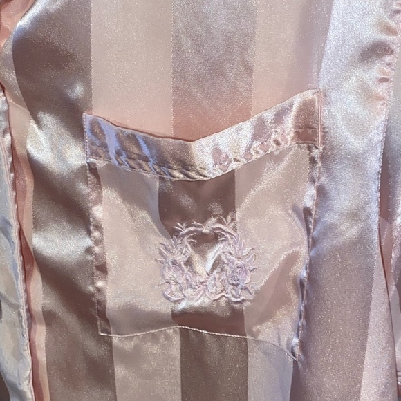 Vintage 90s TJW Mervyns pink stripes nightgown sleepwear pajamas pjs balletcore - Picture 7 of 7